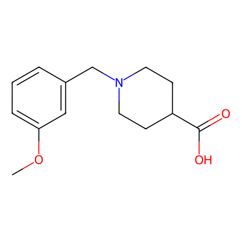 1-[(3-Methoxyphenyl)methyl]piperidine-4-carboxylic acid structure