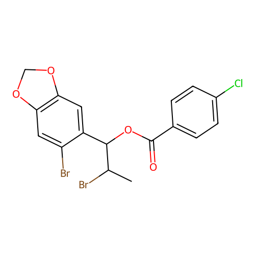 [2-Bromo-1-(6-bromo-1,3-benzodioxol-5-yl)propyl] 4-chlorobenzoate structure