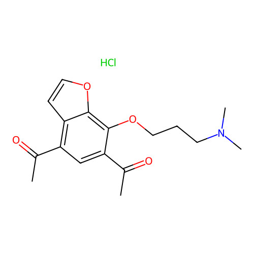1-Propylamine, 3-((4,6-diacetyl-7-benzofuranyl)oxy)-N,N-dimethyl-, hydrochloride structure