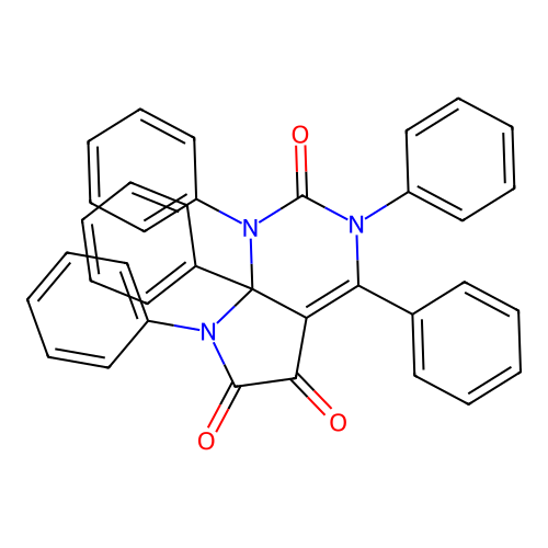 1,3,4,7,7a-Pentakis-phenylpyrrolo[2,3-d]pyrimidine-2,5,6-trione structure
