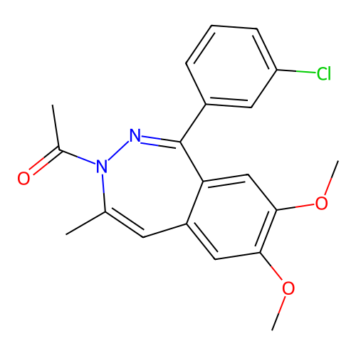 3-Acetyl-1-(3-chlorophenyl)-7,8-dimethoxy-4-methyl-3H-2,3-benzodiazepine structure