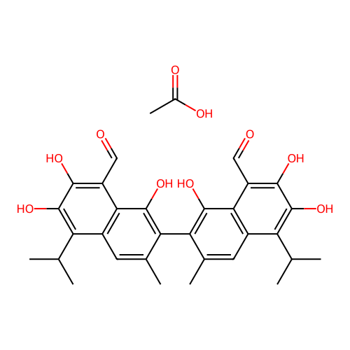 Gossypol Acetic Acid structure
