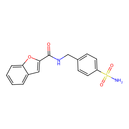 N-[(4-sulfamoylphenyl)methyl]-1-benzofuran-2-carboxamide structure