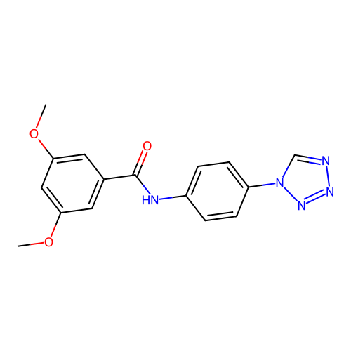3,5-dimethoxy-N-[4-(tetrazol-1-yl)phenyl]benzamide structure