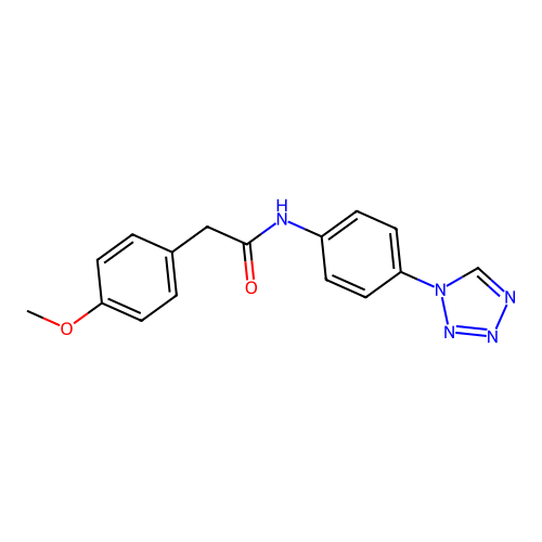 2-(4-methoxyphenyl)-N-[4-(1H-tetrazol-1-yl)phenyl]acetamide structure