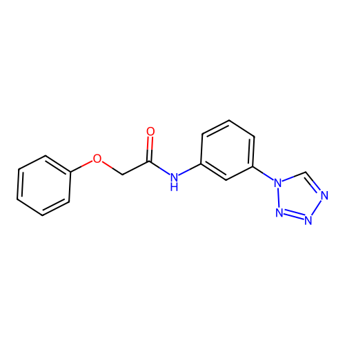 2-phenoxy-N-[3-(1H-tetrazol-1-yl)phenyl]acetamide structure