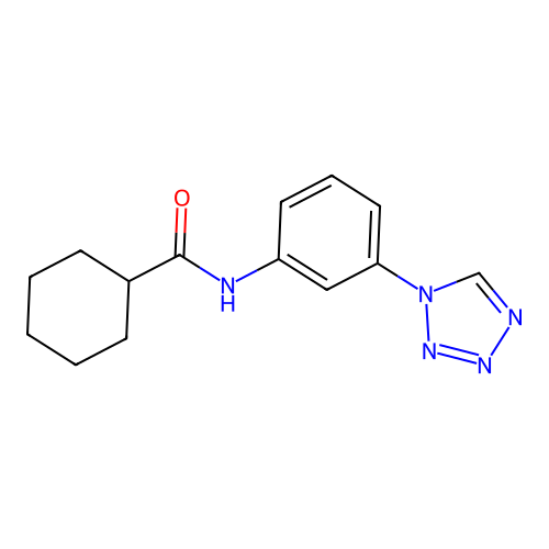 N-[3-(1H-tetrazol-1-yl)phenyl]cyclohexanecarboxamide structure