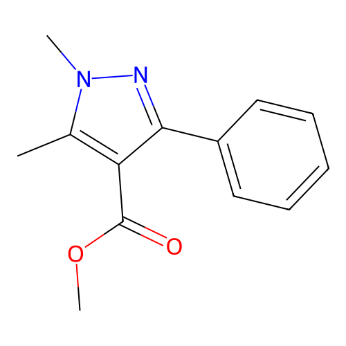 1H-Pyrazole-4-carboxylic acid, 1,5-dimethyl-3-phenyl-, methyl ester structure