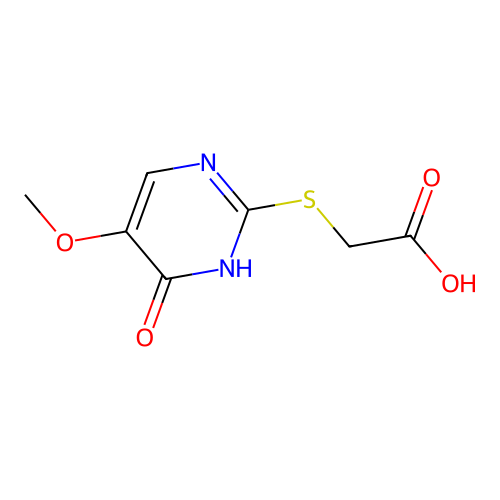 2-[(4-Hydroxy-5-methoxy-2-pyrimidinyl)sulfanyl]acetic acid structure