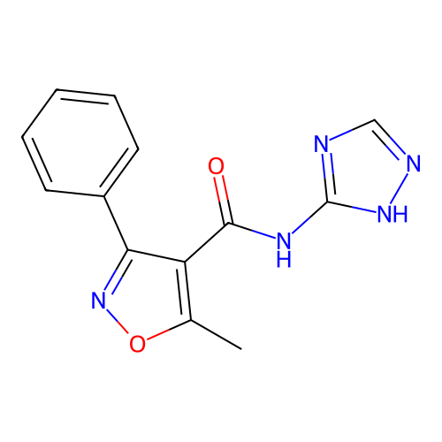 5-methyl-3-phenyl-N-(1H-1,2,4-triazol-5-yl)-1,2-oxazole-4-carboxamide structure