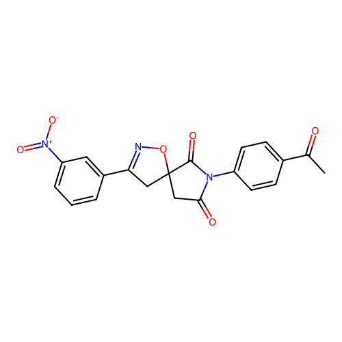 7-(4-acetylphenyl)-3-(3-nitrophenyl)-1-oxa-2,7-diazaspiro[4.4]non-2-ene-6,8-dione structure