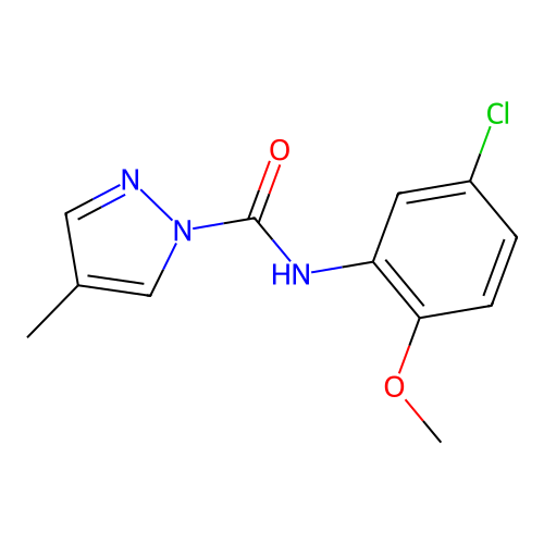 N-(5-chloro-2-methoxyphenyl)-4-methylpyrazole-1-carboxamide structure