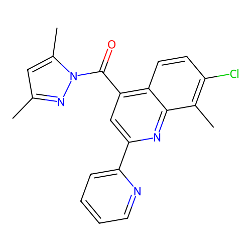 (7-chloro-8-methyl-2-pyridin-2-ylquinolin-4-yl)-(3,5-dimethylpyrazol-1-yl)methanone structure