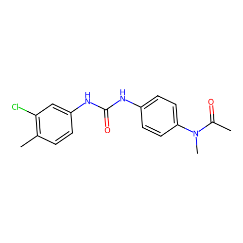 N-[4-[(3-chloro-4-methylphenyl)carbamoylamino]phenyl]-N-methylacetamide structure