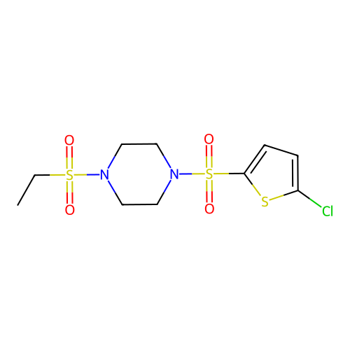 1-(5-Chlorothiophen-2-yl)sulfonyl-4-ethylsulfonylpiperazine structure