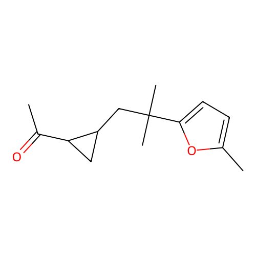 Ethanone, 1-[2-[2-methyl-2-(5-methyl-2-furanyl)propyl]cyclopropyl]- structure