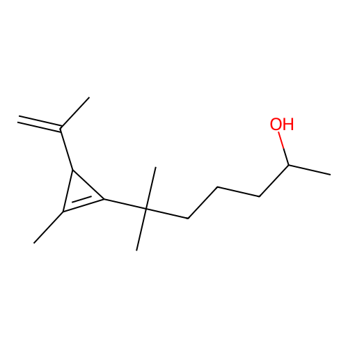 6-Methyl-6-(2-methyl-3-prop-1-en-2-ylcyclopropen-1-yl)heptan-2-ol structure