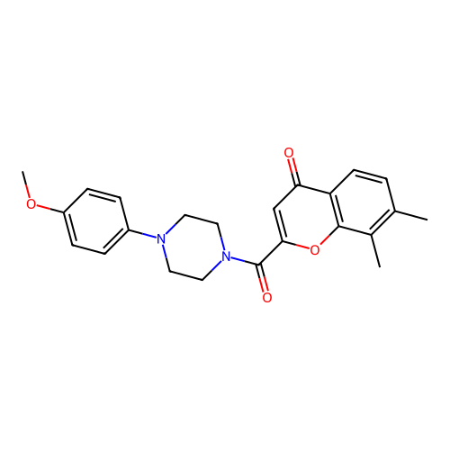 2-{[4-(4-methoxyphenyl)piperazin-1-yl]carbonyl}-7,8-dimethyl-4H-chromen-4-one structure