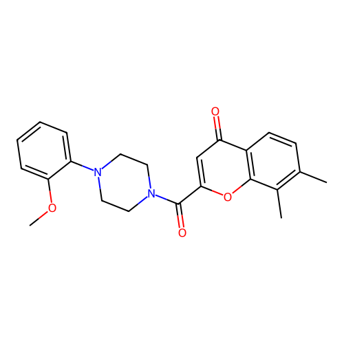 2-{[4-(2-methoxyphenyl)piperazin-1-yl]carbonyl}-7,8-dimethyl-4H-chromen-4-one structure
