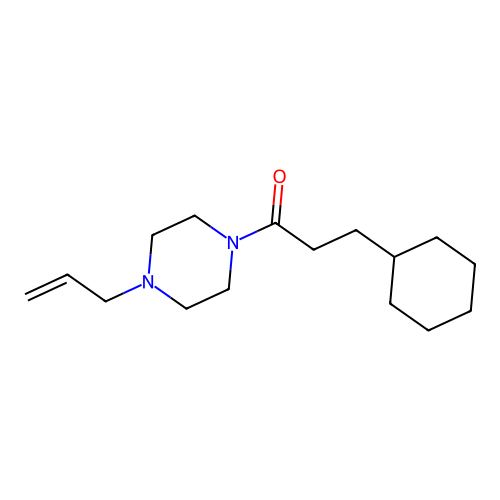 3-Cyclohexyl-1-(4-prop-2-enylpiperazin-1-yl)propan-1-one structure