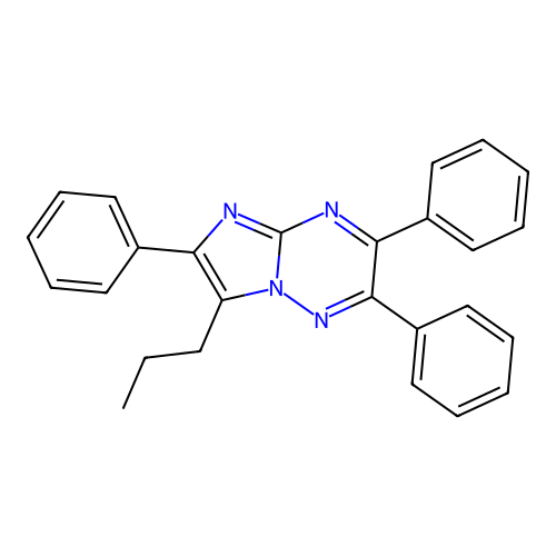 2,3,6-Triphenyl-7-propylimidazo[1,2-b][1,2,4]triazine structure