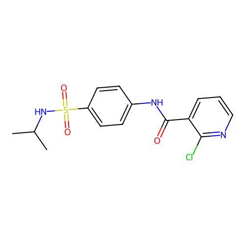 2-chloro-N-{4-[(propan-2-yl)sulfamoyl]phenyl}pyridine-3-carboxamide structure