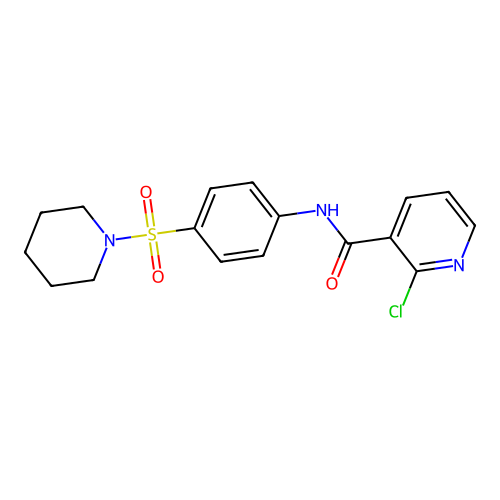 2-chloro-N-(4-piperidin-1-ylsulfonylphenyl)pyridine-3-carboxamide structure