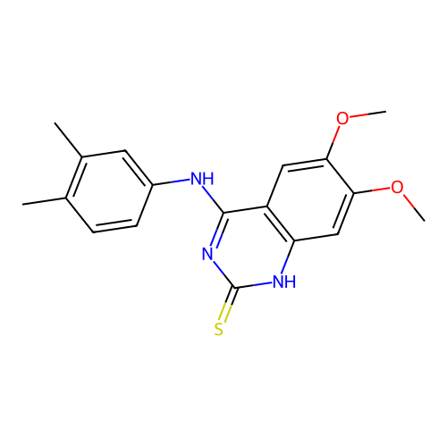 4-[(3,4-Dimethylphenyl)amino]-6,7-dimethoxy-1,2-dihydroquinazoline-2-thione structure
