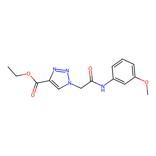 Ethyl 1-[2-(3-methoxyanilino)-2-oxoethyl]triazole-4-carboxylate structure