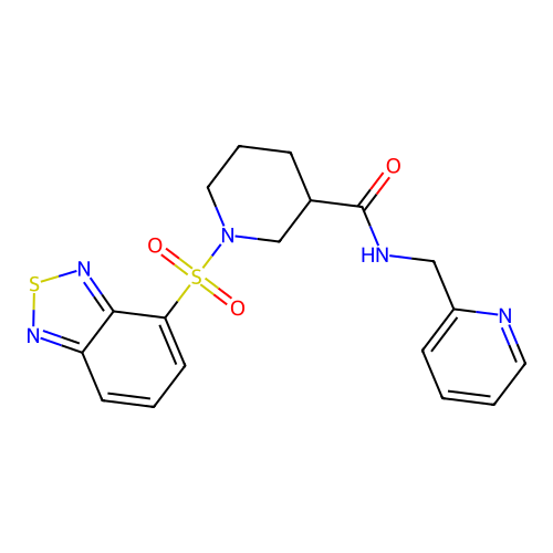 1-(2,1,3-benzothiadiazol-4-ylsulfonyl)-N-(pyridin-2-ylmethyl)piperidine-3-carboxamide structure