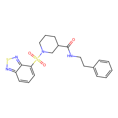 1-(2,1,3-benzothiadiazol-4-ylsulfonyl)-N-(2-phenylethyl)piperidine-3-carboxamide structure