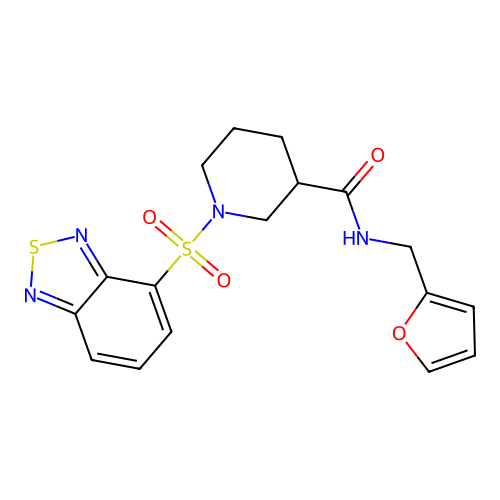 1-(2,1,3-benzothiadiazol-4-ylsulfonyl)-N-(furan-2-ylmethyl)piperidine-3-carboxamide structure