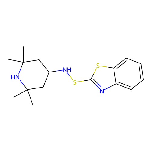 N-(1,3-benzothiazol-2-ylsulfanyl)-2,2,6,6-tetramethylpiperidin-4-amine structure