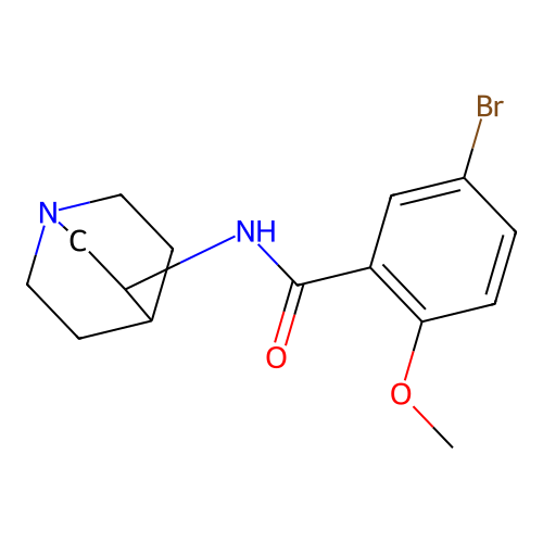 Benzamide, N-1-azabicyclo[2.2.2]oct-3-yl-5-bromo-2-methoxy- structure