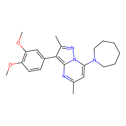 7-(Azepan-1-yl)-3-(3,4-dimethoxyphenyl)-2,5-dimethylpyrazolo[1,5-a]pyrimidine structure
