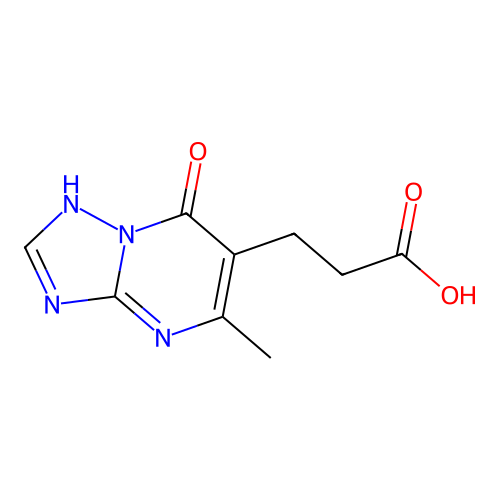3-(5-methyl-7-oxo-4H,7H-(1,2,4)triazolo(1,5-a)pyrimidin-6-yl)propanoic acid structure