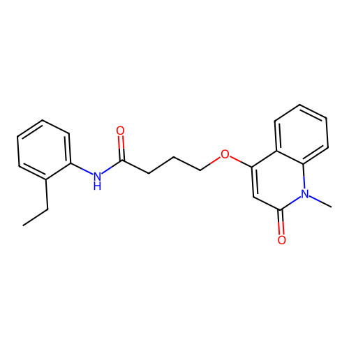 N-(2-ethylphenyl)-4-[(1-methyl-2-oxo-1,2-dihydroquinolin-4-yl)oxy]butanamide structure