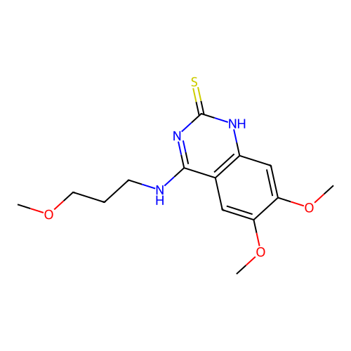 6,7-dimethoxy-4-(3-methoxypropylamino)-1H-quinazoline-2-thione structure