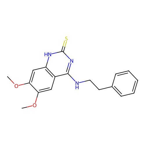 6,7-Dimethoxy-4-[(2-phenylethyl)amino]-1,2-dihydroquinazoline-2-thione structure