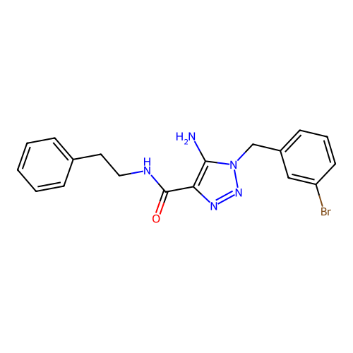 5-amino-1-(3-bromobenzyl)-N-phenethyl-1H-1,2,3-triazole-4-carboxamide structure