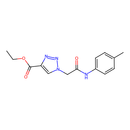 ethyl 1-{2-[(4-methylphenyl)amino]-2-oxoethyl}-1H-1,2,3-triazole-4-carboxylate structure