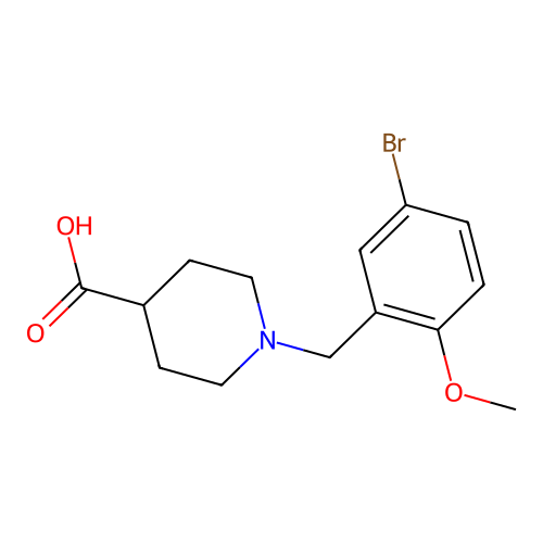1-[(5-Bromo-2-methoxyphenyl)methyl]piperidine-4-carboxylic acid structure