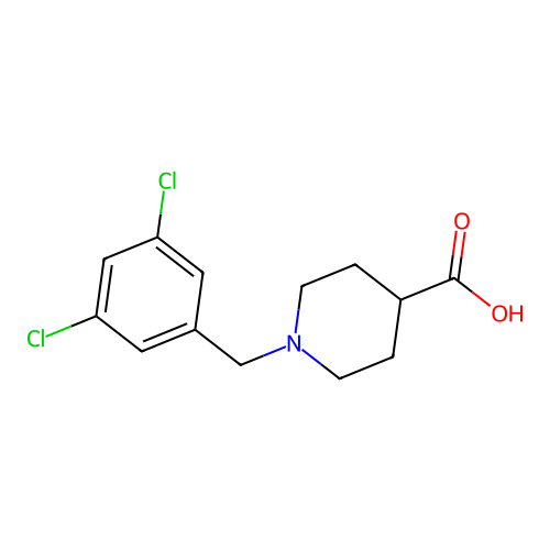 1-[(3,5-dichlorophenyl)methyl]piperidine-4-carboxylic Acid structure