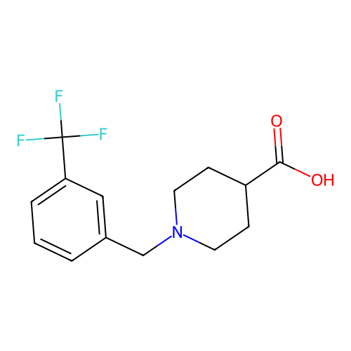 1-[[3-(Trifluoromethyl)phenyl]methyl]piperidine-4-carboxylic acid structure