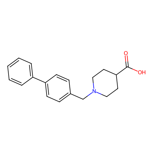1-[(4-Phenylphenyl)methyl]piperidine-4-carboxylic acid structure