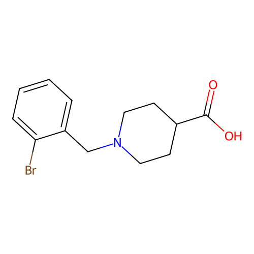 1-[(2-bromophenyl)methyl]piperidine-4-carboxylic Acid structure