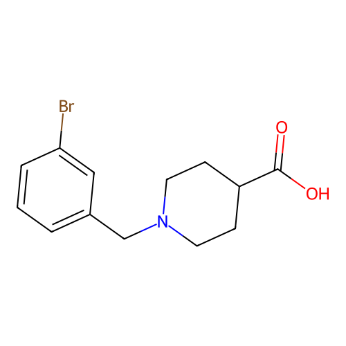 1-[(3-bromophenyl)methyl]piperidine-4-carboxylic Acid structure