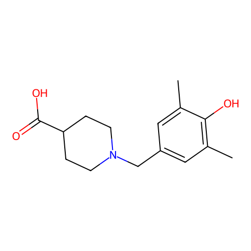 1-[(4-Hydroxy-3,5-dimethylphenyl)methyl]piperidine-4-carboxylic acid structure