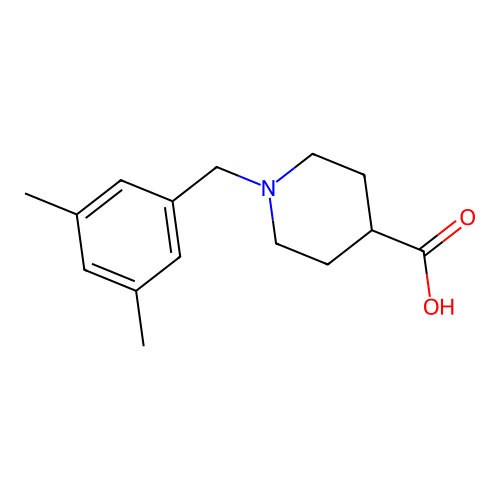 1-[(3,5-Dimethylphenyl)methyl]piperidine-4-carboxylic acid structure