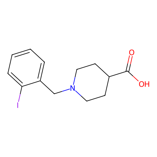 1-[(2-Iodophenyl)methyl]piperidine-4-carboxylic acid structure